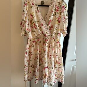 Taylor Cream and Gray Dress